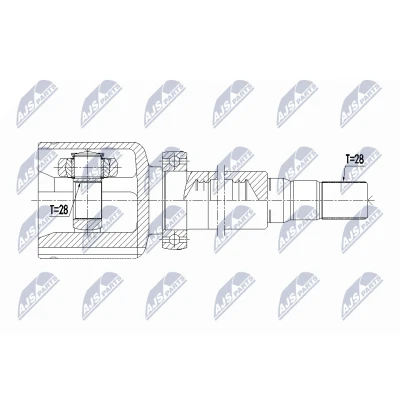 Imagen de NTY NPW VV 083 Junta Homocinética Transmisión automática Eje delantero, derecha