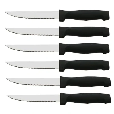 Imagen de CUPERINOX Cuchillos Carne Mesa Chuleteros 6 Piezas Hoja Serrada Mango Polipropileno Acero Inoxidable 11 cm
