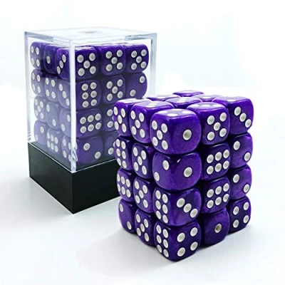 Imagen de Bescon 12mm 6 Sided Dice 36 in Brick Box, Six Die (36) Block of Dice, Marble Purple