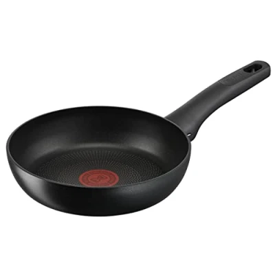 Imagen de Tefal Sartén Hard Titanium On antiadherente de 20 cm, revestimiento Thermo Signal, base Fusion, resultados rápidos, embalaje ecológico, fabricado Francia, apto inducción