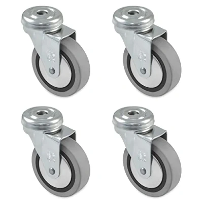 Imagen de Amig Pack de 4 ruedas para muebles mod. 2504 con agujero y rodamientos Medida: diametro 40 mm Carga máxima por rueda: 17 kg Fabricadas goma, Color gris, Sin freno