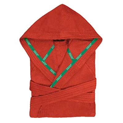 Imagen de UNITED COLORS OF BENETTON. Be203, Albornoz CON Capucha L XL 360gsm 100 Algodón Rojo Rainbow Hombre,
