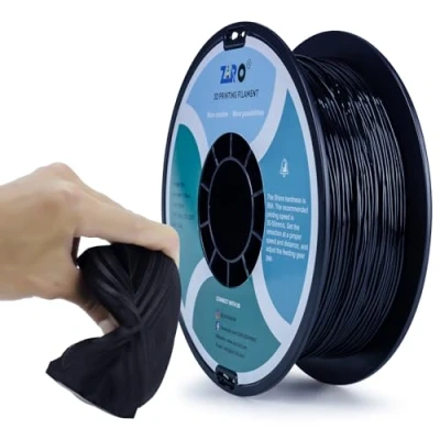Imagen de ZIRO TPU 1,75 mm Filamento,Filamentos para Impresora 3D 1.75mm flexible 0,8 kg,Negro