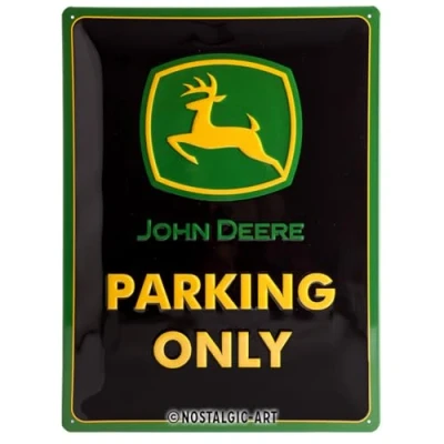Imagen de Nostalgic Art Cartel de Chapa Retro John Deere Parking Only Idea Regalo para los Fans Tractores, Diseño Vintage, 30 x 40 cm