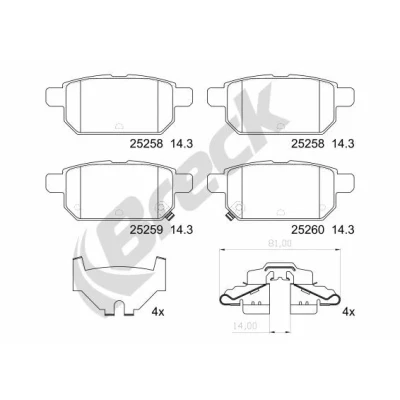 Imagen de BRECK 25258 00 704 Juego de pastillas freno con avisador acústico desgaste Chapa antichirridos accesorios SUZUKI: Vitara IV SUV, SWIFT 4