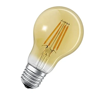 Imagen de LEDVANCE Smarte LED Lampe mit WiFi Technologie in Gold Glas, Sockel E27, Dimmbar,Warmweiß (2400K), ersetzt Glühlampen 53 W, SMART+ Classic Dimmable, 1er Pack