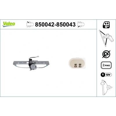 Imagen de Valeo Elevalunas Atrás izquierda eléctrico con electromotor sin función de confort 850042 BMW: 3 Berlina, Touring