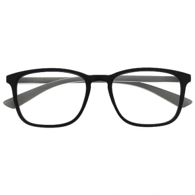 Imagen de OPULIZE Max Gafas de Lectura Marco Rectangular Clásico Grande Negro Mate con Brazos Grises Unisex Hombres Mujeres Bisagras Resorte R78 1 +2.50