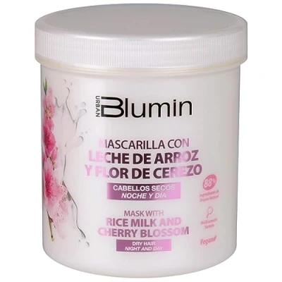 Imagen de Blumin Mascarilla para el Cabello de Leche Arroz y Flor Cerezo cabellos normales o secos, 700 ml