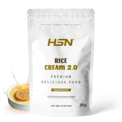 Imagen de HSN Crema de Arroz 2.0 Natillas 3 Kg = 100 Tomas por Envase Sin Azúcares Añadidos, 100% Carbohidratos Puros Textura Extra Fina y Cremosa Rice Porridge No GMO, Vegana, Gluten