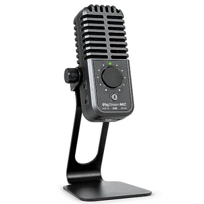Imagen de IK Multimedia iRig Stream Mic micrófono de condensador USB C para podcast, juegos pc, streaming más mezclador audio Interfaz