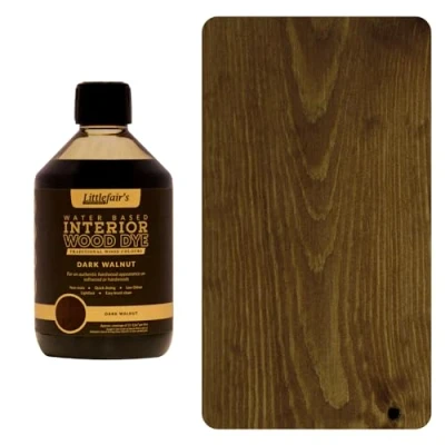 Imagen de Littlefair&#039;s Tinte para Madera 500ml Acabado Premium, Fácil de Usar y Limpiar Basado en Agua, Seguro Ecológico Disponible Muchos Colores Color: Nogal oscuro