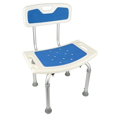 Imagen de Silla para Ducha Ortopédica Taburete Baño con Respaldo Asiento Regulable en Altura Personas Mayores Antideslizante Ducha,51x26x71 83cm