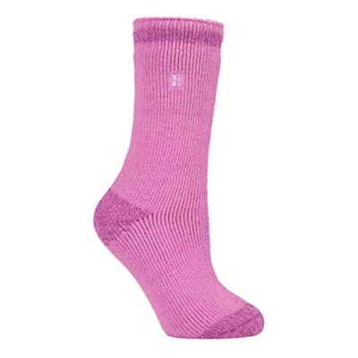 Imagen de HEAT HOLDERS Mujer Colores Rayas Fantasia Calcetines Termicos Gordos para Invierno (37 42 EU, AD Tacón/Punta Rosa)