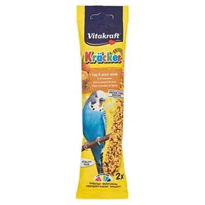 Imagen de Vitakraft Barritas Kräcker para Periquitos, Sabor Huevo y Semillas de Hierba 2 uds x 54 g