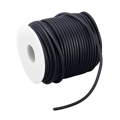 Imagen de NBEADS 1 Rollo 30 M Sólido Cuerda de Goma Plástica para Manualidades, 2 Mm, Bobina Plástico: 78 Mm Alto, 68 Ancho, Caucho, Negro, 3.0