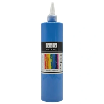 Imagen de pintura ACRÍLICA 500 ml altamente pigmentada. de artista opaca para madera, piedra, lienzo, papel, tela, cuero, metal, colada. todo uso (azul claro)