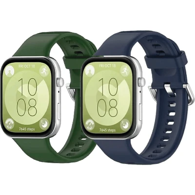 Imagen de Pack Correas Friendly License FRSWB103, Silicona, Compatible con Huawei Watch Fit 3, Verde y Azul
