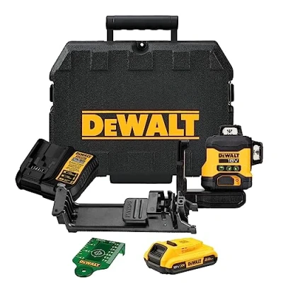 Imagen de DEWALT DCLE34031D1 QW Nivel láser autonivelante verde de 3 líneas 360 con batería 18V Li Ion 2Ah