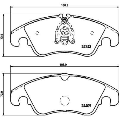 Imagen de HELLA 8DB 355 013 751 Juego de pastillas freno con contacto avisador desgaste tornillos pinza accesorios AUDI: A6 C7 Avant