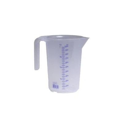 Imagen de Hünersdorff Jarra graduada 1.000 ml, PP, 2 escalas Asa abierta, transparente y apilable
