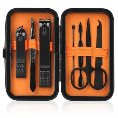 Imagen de Set de manicura para hombres Cortauñas cuidado personal Kits viaje Kit pedicura Herramientas básicas el las uñas Regalo