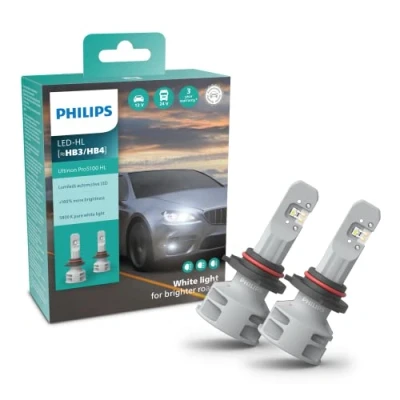 Imagen de Philips Ultinon Pro5100 LED lámpara para faros de coche (HB3/HB4), +160%, 5.800K, set 2