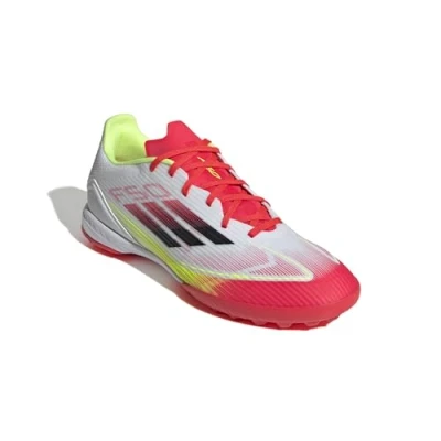 Imagen de adidas Performance F50 League TURF Botas de fútbol multitacos, Hombre, Talla: 42, Footwear white/core black/solar yellow Zapatos