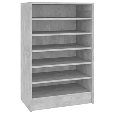 Imagen de vidaXL Mueble Zapatero Organizador de Zapatos Armario Pasillo Almacenaje Vestidor Dormitorio Caja Estante Contrachapada Gris Hormigón 60x35x92 cm
