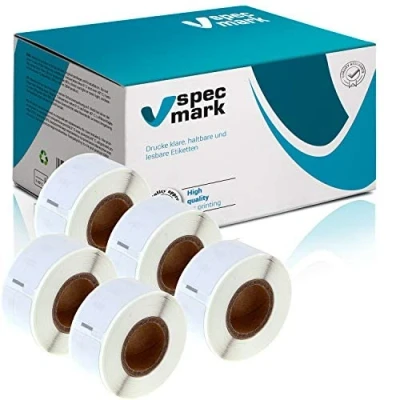 Imagen de specmark 5 Rollos de etiquetas compatibles con DYMO 99017 12mm x 50mm S0722460 220 Pieza compatible todas las impresoras Label Writer 450 4XL Seiko SLP
