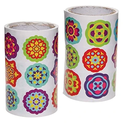 Imagen de Baker Ross FE841 Rollos de Pegatinas Rangoli Paquete 600, para Niños, ideal Proyectos Arte y Manualidades hacer Tarjetas Scrapbooking