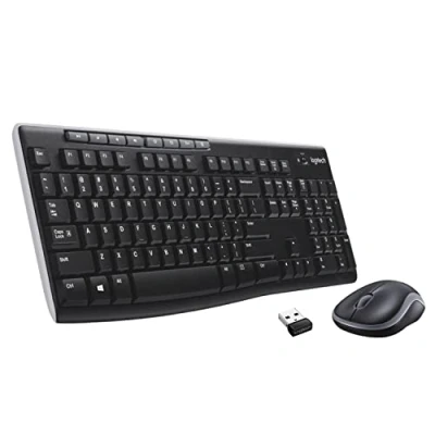Imagen de Logitech MK270 Combo Teclado y Ratón Inalámbrico para Windows, Disposición QWERTY US Internacional Negro