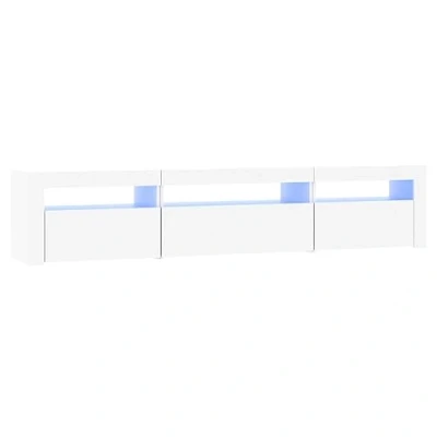 Imagen de vidaXL Mueble de TV con Luces LED Aparador Armario Auxiliar Soporte Consola Televisión Sala Almacenamiento Salón Casa Hogar Blanco