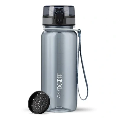 Imagen de 720DGREE Botella Agua 650ml “uberBottle“ Tamiz Fruta, crystalClear Sin BPA, Prueba de Fugas, Reutilizable Cantimplora, Water Bottle ideal para Deporte, Fitness, Gimnasio, Senderismo, Colegio