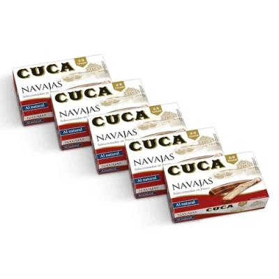 Imagen de Navajas Cuca al natural 4/8 piezas tamaño grande, 1 pack de 5 latas 120gr