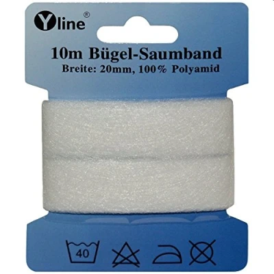 Imagen de cinta de dobladillo 10 m x 2 cm para dobladillos sin costuras, dobladillo, color blanco, sl, 1080
