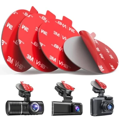 Imagen de volport 4 unidades 3M almohadillas adhesivas Dash Cam doble cara resistente al calor extra fuerte rectangular cinta VHB autoadhesiva para parabrisas Dashcam cámara GPS soporte teléfono GoPro