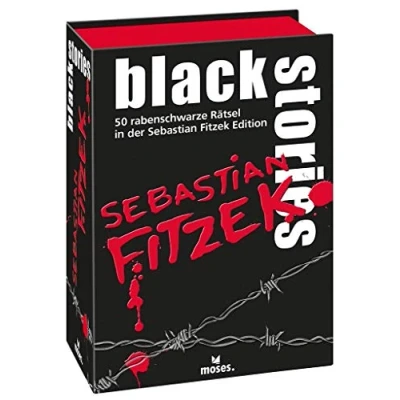Imagen de moses 90073 Black Stories Sebastian Fitzek Edition El Juego, 50 Puzzles Negros del Reino Autor de Thriller, Juego Cartas Crimen, 12 a 99 años