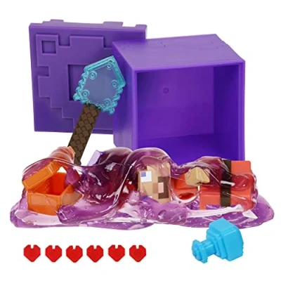 Imagen de TREASURE X 41675 Caves &amp; Cliffs. Overworld Minecraft, descubre 10 Niveles de Aventura y 12 Personajes Minas Manualidades para coleccionar. Encontrarás el Verdadero Tesoro bañado en Oro,