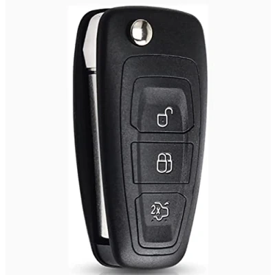Imagen de Funda para llavero remoto de coche 3 botones Ford Transit Focus Fiesta Mondeo Connect Custom Tourneo Galaxy Kuga MK8, reemplazo carcasa llave automática (sin cortar 101 hojas)
