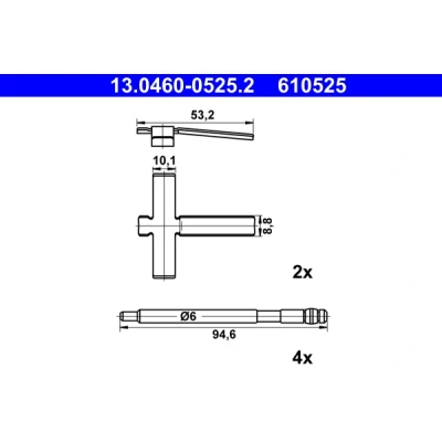 Imagen de ATE 13.0460 0525.2 Kit de accesorios, pastillas frenos TESLA: Model S