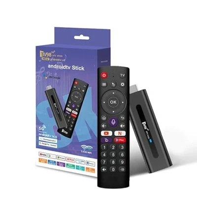 Imagen de Android TV Stick 4K Control de Voz 2GB RAM 16GB ROM, Teclas Acceso Directo, H313 Quad Core 64bit WiFi5 Dual 2.4G/5G WiFi HDR10+ HD Smart Box