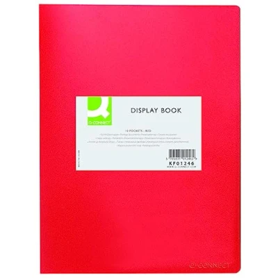 Imagen de Q CONNECT PP A4 380 micras 10 bolsillos rojo/archivo de documentos/bolsillos tipo 10/bolsillos abiertos 10/índice N.a. / Pockets Material PP/divisors Coating