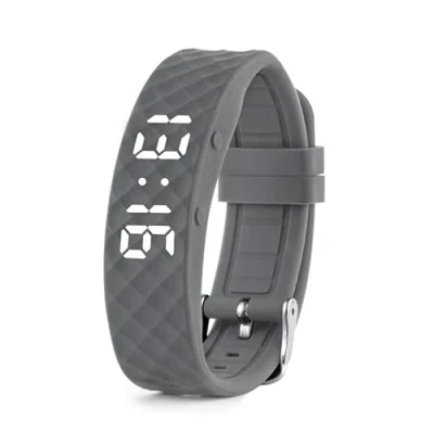 Imagen de TabTime Reloj con recordatorio vibrador (Instrucciones en español): hasta 10 alarmas personales o recordatorios de píldoras por día (Gris, Grande)