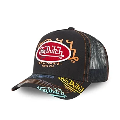 Imagen de Von Dutch Gorra para hombre y mujer, ajustable, camión, cómoda, duradera de corte informal, Negro , Talla única
