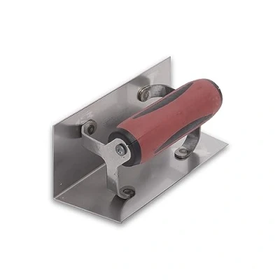 Imagen de Llana de esquina interna Marshalltown rectangular, con mango Durasoft, acero inoxidable, para yeseros y revocadores, dimensiones la llana: 152x64 mm