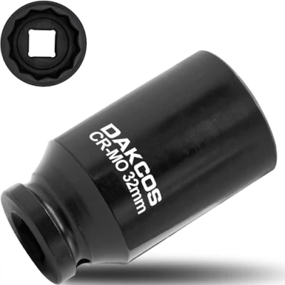 Imagen de DAKCOS enchufe de 32 mm 1/2 pulgada, llave impacto 12 ponit, alimentación eje transmisión, profundo CR MO