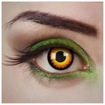 Imagen de aricona lentes de contacto colores lentillas diarias Wolf Eyes naranja para Halloween y fiestas disfraces