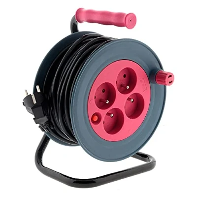 Imagen de Zenitech Enrollacables, doméstico, 15 m, 3G1mm², rosa