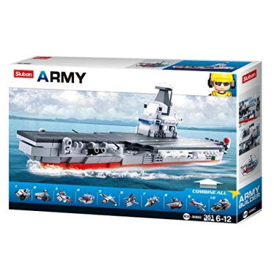 Imagen de Sluban Army 10 in 1 Aircraft Carrier (Paquete de Regalo) 361pcs, M38 B0662, Multicolor